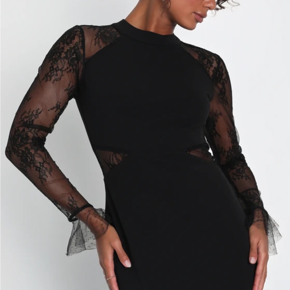 Lulu's Black Long Sleeve Lace Dress - Picture 3 of 7